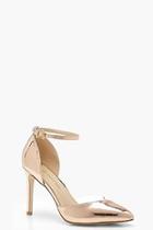 Boohoo Rose Wide Fit Clear Panel Court Shoes