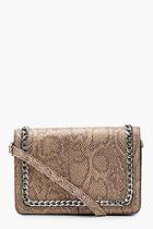 Boohoo Faux Snake And Chain Cross Body