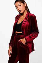 Boohoo Tiffany Premium Velvet Suit Blazer