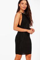 Boohoo Jess Pleated Open Side Bodycon Dress