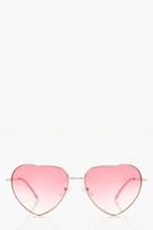 Boohoo Ellie Heart Pink Lens Sunglasses Pink