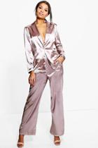 Boohoo Freya Premium Satin Trouser Rose