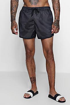 Boohoo Runner Swim Shorts With Mesh Panel