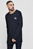Boohoo Long Sleeve Man Signature Jumper With Curve Hem