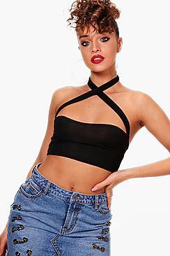 Boohoo Lola Cross Over Strap Bandeau
