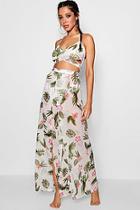 Boohoo Gigi Tropical Split Trouser Beach Co-ord