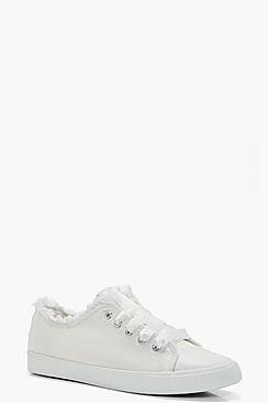 Boohoo Jessica Satin Ribbon Lace Frayed Pump