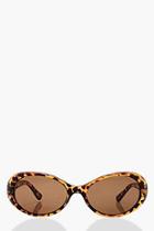 Boohoo Ivy Oval Frame Tortoiseshell Sunglasses