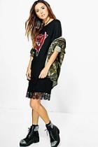 Boohoo Abbie Oversized Band T-shirt Dress