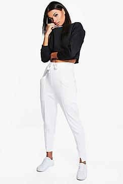 Boohoo Priya Contrast Fabric Hem Detail Sweat Joggers