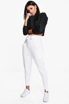 Boohoo Priya Contrast Fabric Hem Detail Sweat Joggers