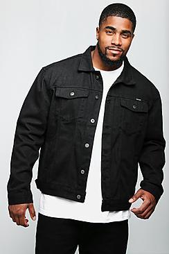 Boohoo Big And Tall Black Denim Jacket