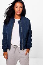 Boohoo Bella Quilted Bomber Navy