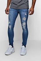 Boohoo Spray On Skinny Jeans With Distressing