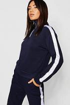 Boohoo Side Stripe Zip Detail Sweater