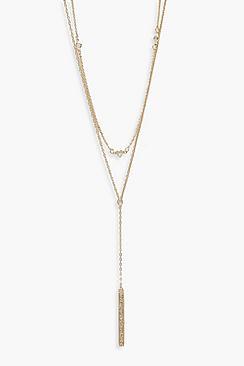Boohoo Plus Diamante & Velvet Plunge Choker Set
