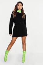 Boohoo Self Belted Oversized Sweat Dress