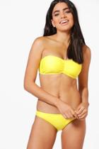 Boohoo Bangkok Bandeau Bikini Set Yellow