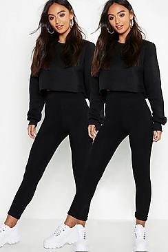 Boohoo Petite Two Pack High Waist Legging