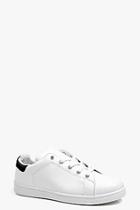 Boohoo Amy Lace Up Flat Trainer With Colour Tab