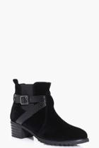 Boohoo Ruby Wrap Strap Cleated Chelsea Boot Black