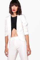 Boohoo Erin Premium Tailored Suit Blazer White