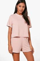 Boohoo Honey T-shirt & Short Loopback Set