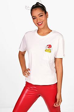Boohoo Gia Grinch Xmas Pocket Licensed Tee