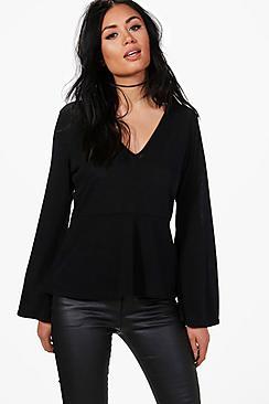 Boohoo Erica Fine Knit Wide Sleeve Jumper