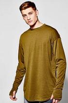 Boohoo Long Sleeve Oversized T-shirt With Scoop Hem