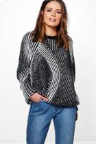 Boohoo Darcy Twisted Stripe Jumper Black