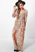 Boohoo Lorna Long Sleeved Button Up Maxi Dress