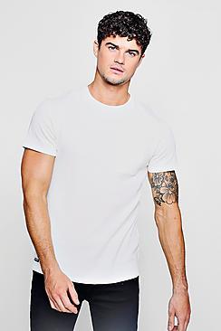Boohoo Crew Neck Waffle Pocket T-shirt