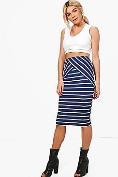 Boohoo Loren Monochrome Contrast Midi Skirt