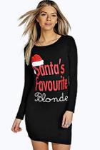 Boohoo Santa's Favourite Blonde Bodycon Christmas Dress