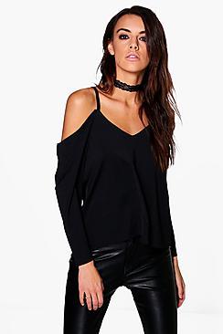Boohoo Lucy Slinky Cold Shoulder Top
