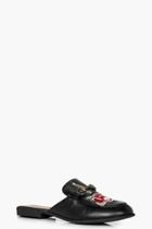 Boohoo Phoebe Embroidered Floral Mule Black