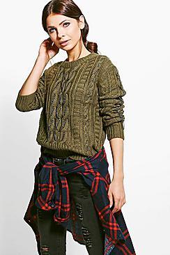 Boohoo Megan Chain Detail Cable Jumper