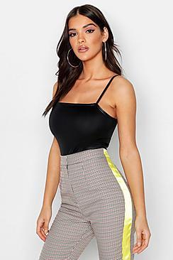 Boohoo Side Stripe Woven Check Slim Fit Trouser