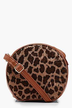 Boohoo Faux Leopard Round Cross Body