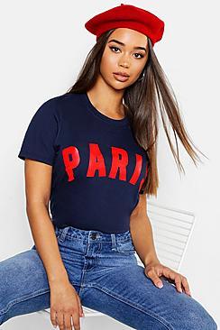 Boohoo Paris Slogan T-shirt