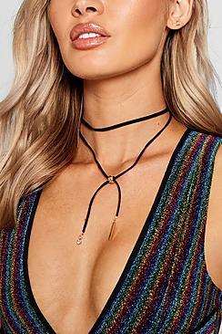 Boohoo Charm Detail Wrap Around Choker