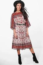 Boohoo Boutique Cesca Sequined Printed Midi Dress