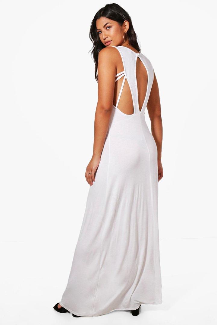 Boohoo Maddison Keyhole Detail Maxi Dress White