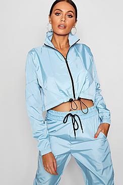 Boohoo Crop Zip Up Truck Jacket