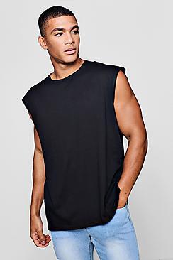Boohoo Raw Roll Edge Crew Neck Tank