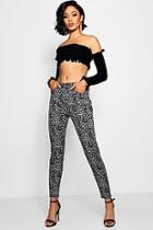 Boohoo Eliza Leopard Print Skinny Jeans