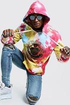 Boohoo Loose Fit Tie Dye Hoodie With Embroidery