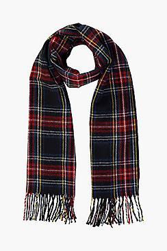 Boohoo Sophie Black Check Brushed Scarf
