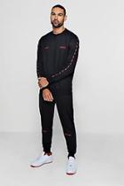 Boohoo Embroidered Regular Jogger & Sweater Tracksuit With Taping